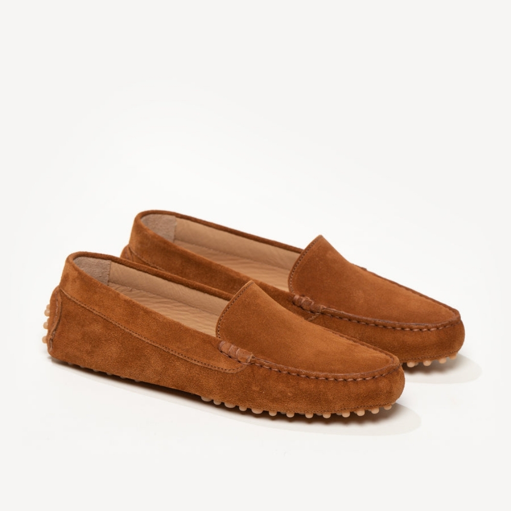 M. Gemi Felize Suede Italian Driving Loafers Shoes + Flannel Bag - Picture 2 of 4
